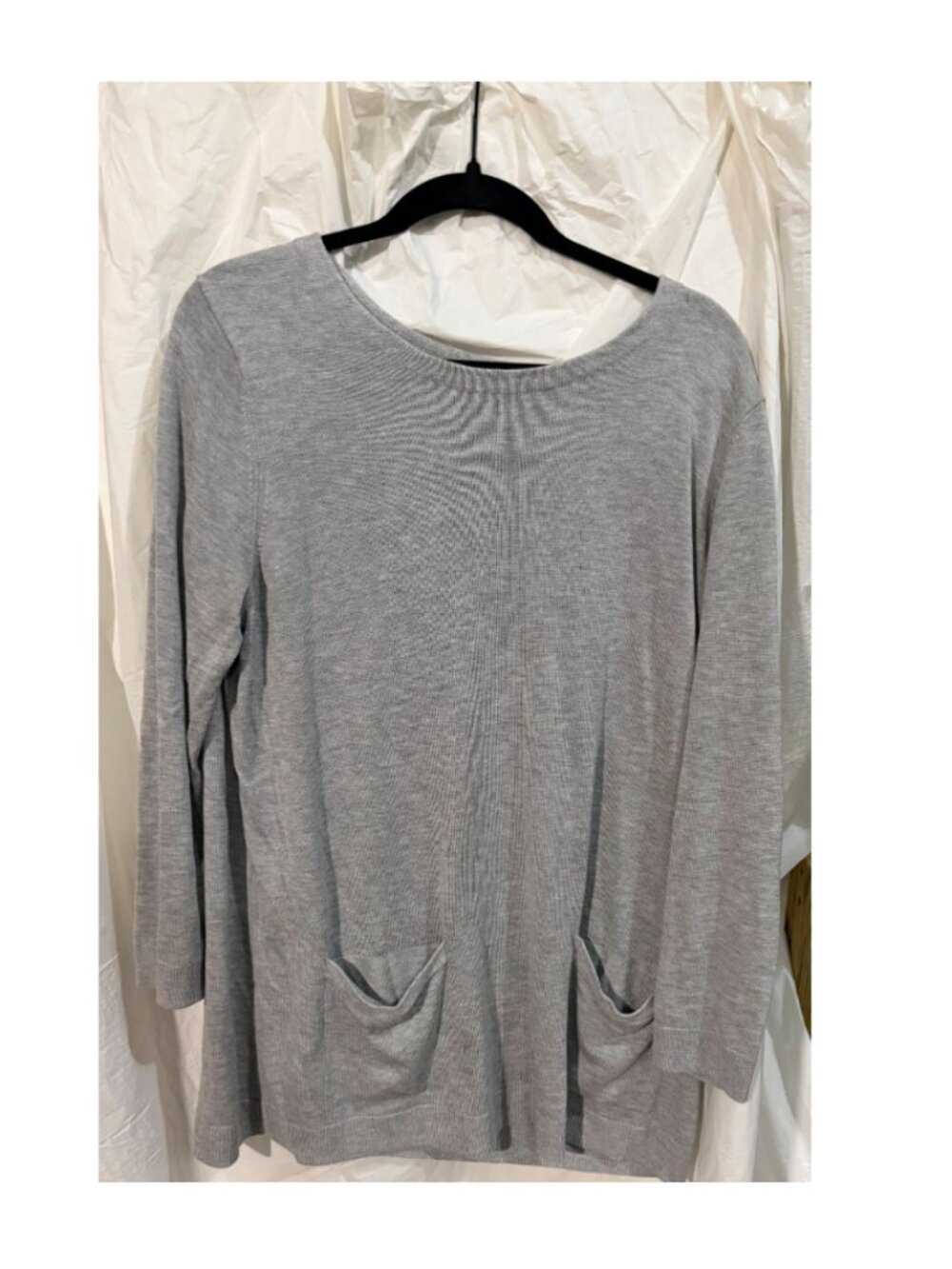 BANANA REPUBLIC - Front Pocket Tunic Sweater - Heather grey - SIZE XL